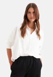 Oversize Hemdbluse Weiß 34