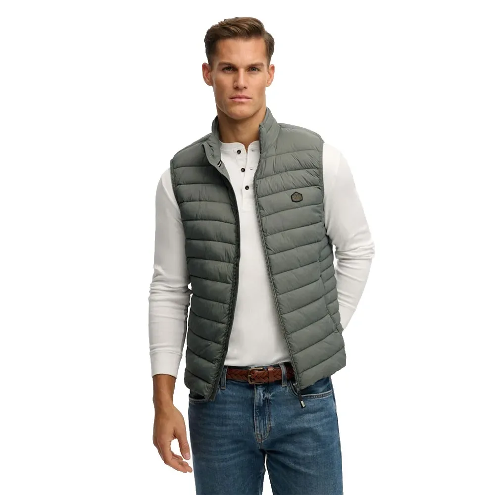 Gilet Fuji Lite Padded Biker Grey L - Superdry - FashionsVida