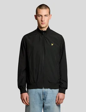 Men's Funnel Neck Shell Jacket in Black - Lyle & Scott - FashionsVida
