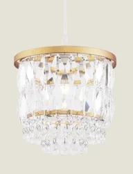 Rhosill Faceted Glass Easy Fit Pendant Light Antique Brass