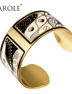 VAROLE 36mm Width Gold Color Colorful Copper Bangles & Bracelets Bangle for Women Cuff Bracelet Pulseiras Enamel Jewelry - Aliexpress - FashionsVida
