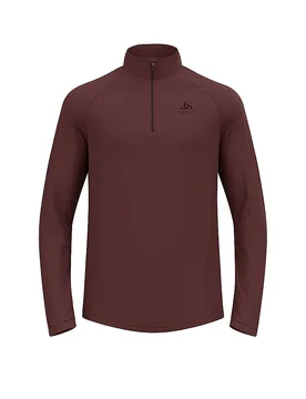 Herren Unterzieh Zipshirt Besso Mid Layer braun S M - Odlo - FashionsVida