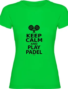 Maglietta A Maniche Corte Keep Calm And Play Padel Light Green L - Kruskis - FashionsVida
