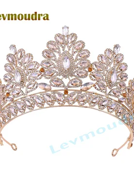 Levmoudra Crown and Tiara Crystal Pearl Bride Wedding Queen Crowns Decorative Princess Tiaras Rhinestone Hair Accessories - Aliexpress - FashionsVida