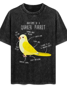 Anatomy of a Lutino Quaker Parrot T-Shirt Odor Resistant Short Sleeve Top - Aliexpress - FashionsVida