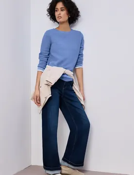 Strukturshirt mit Details female Blau