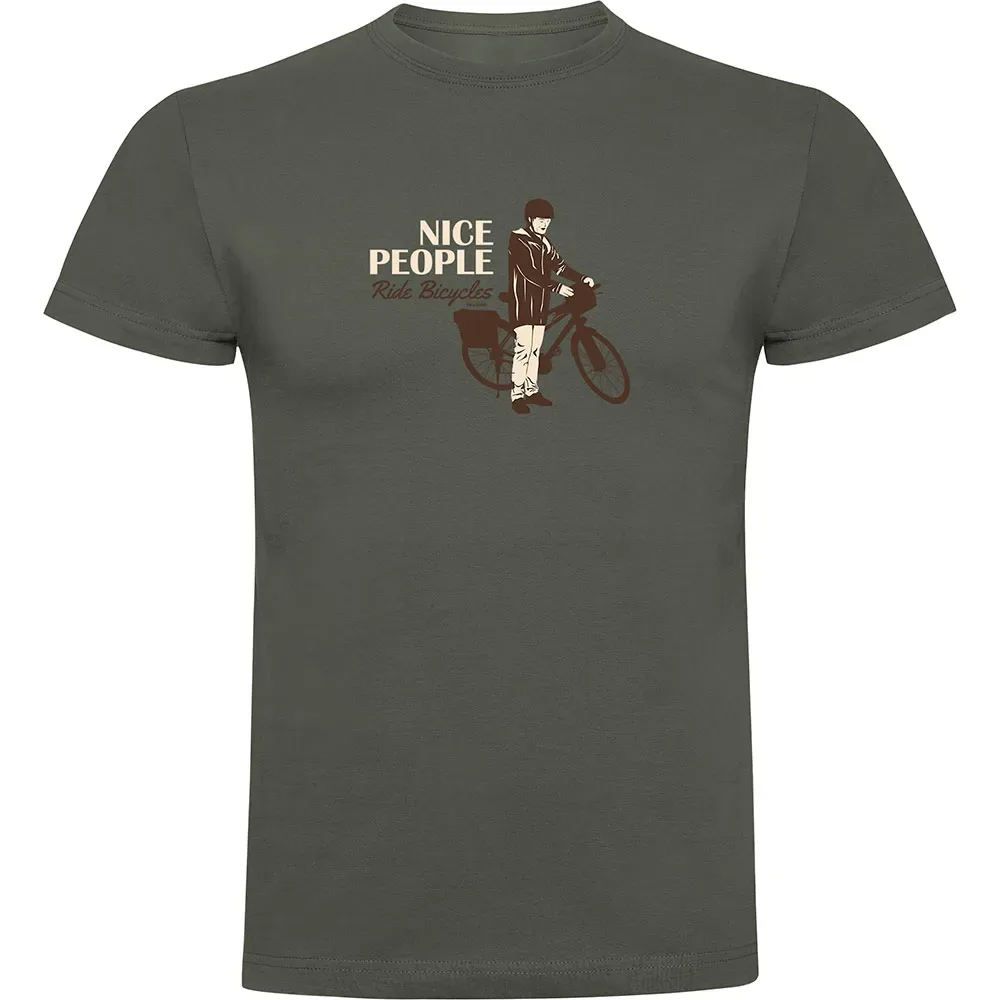 Maglietta A Maniche Corte Nice People Dark Army Green - Kruskis - FashionsVida