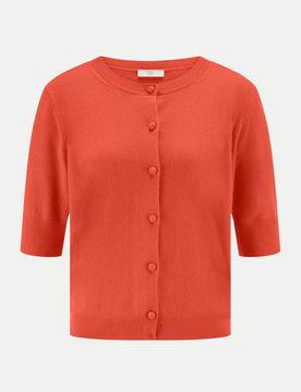Strickjacke mit Wollanteil Rot L