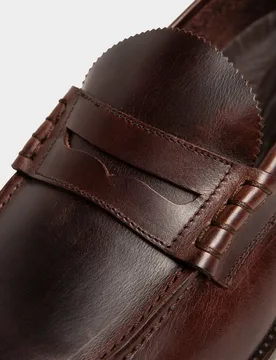 Mocasines de hombre de piel con antifaz ancho especial - Glent - FashionsVida