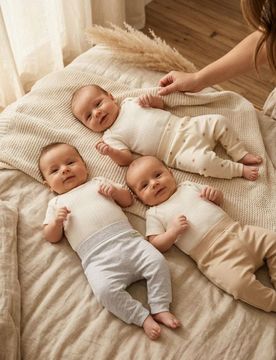 Pantaloni della tuta in cotone 3 pack - panna