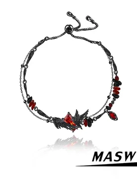 MASW Original Design Hiphop Cool Hot Girl Style Red Crystal Black Bird Bracelet For Women Party Gift Modern Jewelry Accessories - Aliexpress - FashionsVida