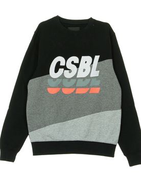 Felpa Girocollo Uomo Csblset Crewneck Black/heather Grey