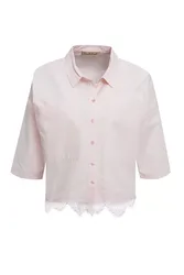XL CROPPED LACE BLOUSE female
