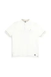 Polo Bianca con Collo Coreana e Profili Beige U.S.Grand Polo US61506M L