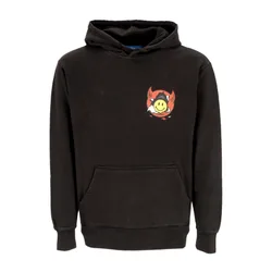 Felpa Cappuccio Uomo Smiley Inner Peace Pullover Hoodie Washed Black