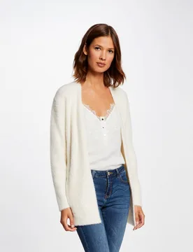 Cárdigan de mujer largo punto aterciopelado - Morgan - FashionsVida