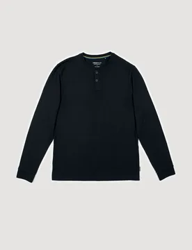 Men's Waffle Textured Long Sleeve Henley T-Shirt - Larsson & Co - FashionsVida