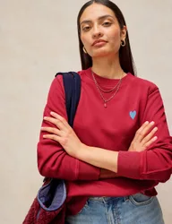 Pure Cotton Heart Sweatshirt Pink female