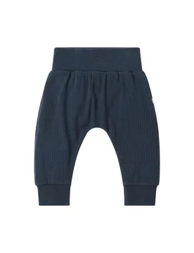 Soft Stretch Comfy Ribbed Joggers (0 Mths-5 Yrs) Navy Unisex - MORI - FashionsVida