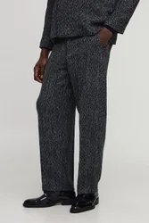 Herren Entspannte Boucle-Anzughose im Tailored-Schnitt Black Größe 32