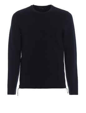 Girocollo in misto viscosa con zip laterali