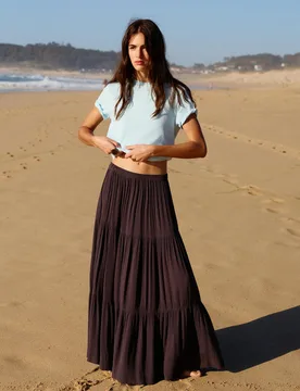 Flowy Paneled Midi Skirt (Size: ) - Pull&bear - FashionsVida