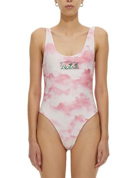 Chic One-Piece Swimsuit with Round Shoulders