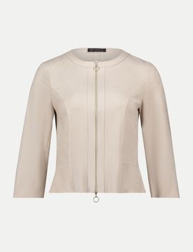 Blazerjacke in Velours-Optik Beige 40
