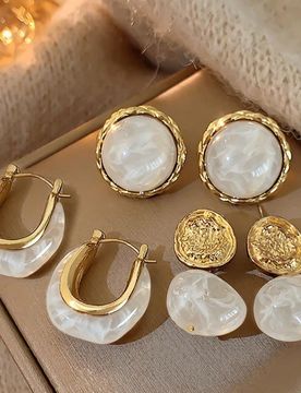 Pares de pendientes de resina vintage para mujeres, adecuados para uso diario, fiestas y baile