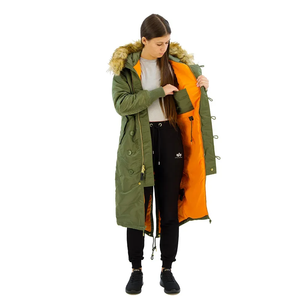 Industries Giacca Long Fishtail Sage Green XS - ALPHA - FashionsVida