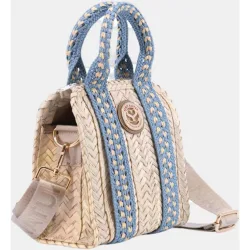 Bolso pequeño tipo maletin de palma natural