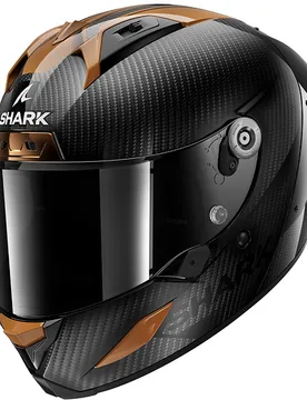 Casco Moto Integrale AERON CARBON SKIN Nero Marrone taglia M - Shark - FashionsVida