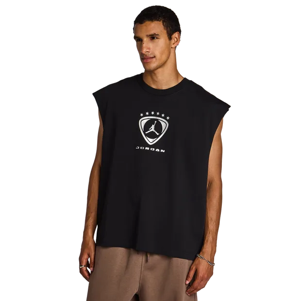Brooklyn Men Vests - Black - Size S - Cotton Jersey - Black - Size: Small - Jordan - FashionsVida