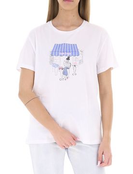 T-shirt girocollo LIU JEANS PANNA M