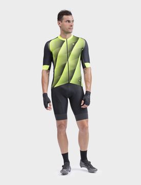 Maglia ciclismo PR-R SQUARE giallo fluo