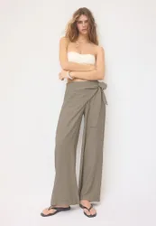 Fließende Sarong-Hose Khaki XS