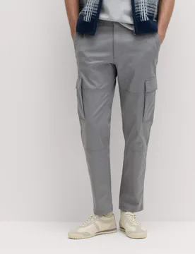 Tapered Fit Stretch Cargo Trousers Ash Grey male - M&S - FashionsVida