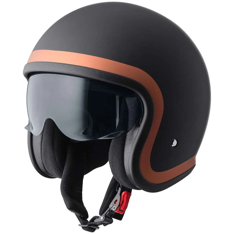 Casco Moto Jet Ride nero opaco bronzo taglia S - gms - FashionsVida