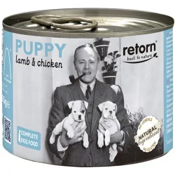 Comida húmeda para perros cachorros trozos cordero y pollo 185 g