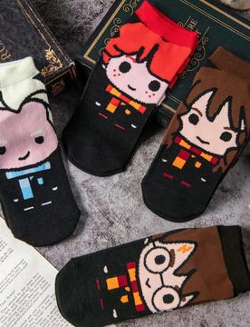 Pares de calcetines para hombre, calcetines de tobillo escolares con personajes de dibujos animados lindos y transpirables; calcetines invisibles suav