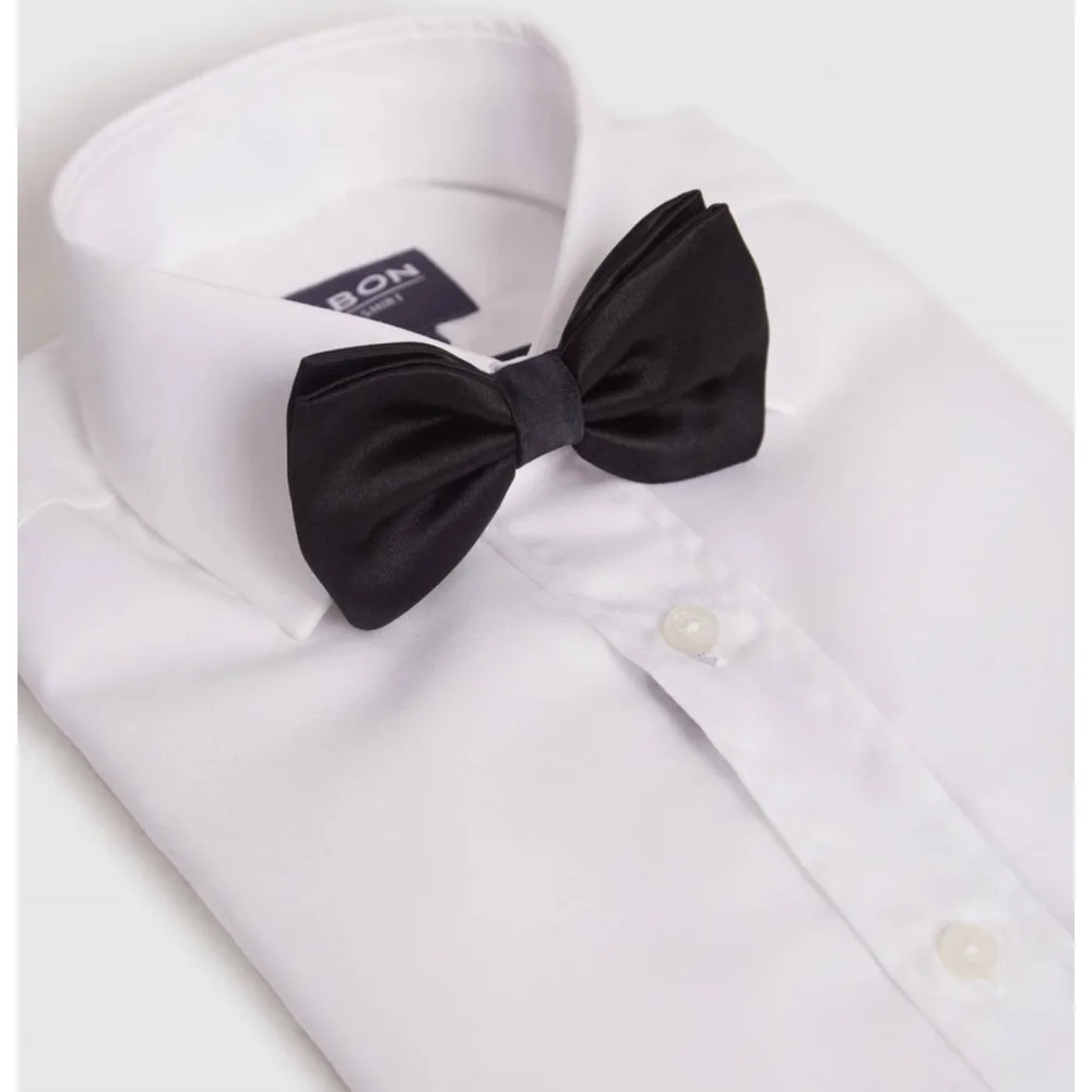 Pajarita de hombre clásica de seda negra - Silbon - FashionsVida