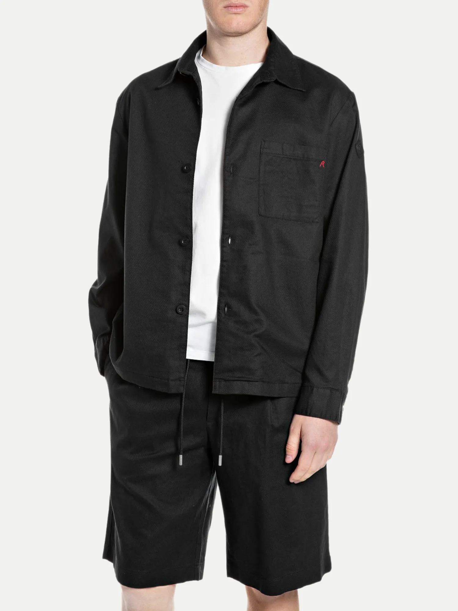 Overshirt aus Leinen-Mix Schwarz M - Replay - FashionsVida