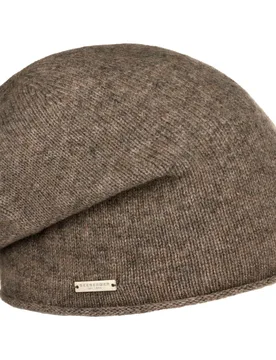 Rolled Edge Cashmere Beanie by - taupe - Damen - Size: One Size - Seeberger - FashionsVida