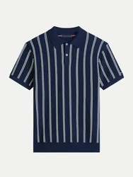 Strick Polohemd Blau XL