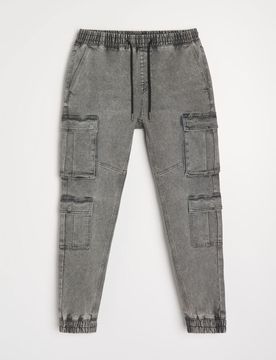 Jogger in denim - grigio chiaro