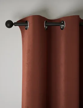 Velvet Eyelet Curtains Terracotta - M&S - FashionsVida