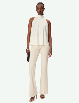 Top smanicato donna bianco panna