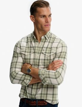 Superdry Herren The Merchant Store - Kariertes Hemd Green - Größe: S