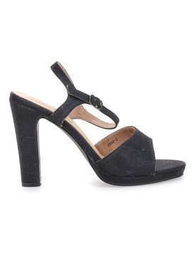 Sandali neri con glitter e tacco alto 89892 39