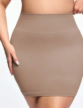 Falda ajustada de cintura alta sin costuras con pantalones cortos de , falda ajustado ajustada y sexy, vestido moldeador que levanta y da forma a la c - Shein - FashionsVida